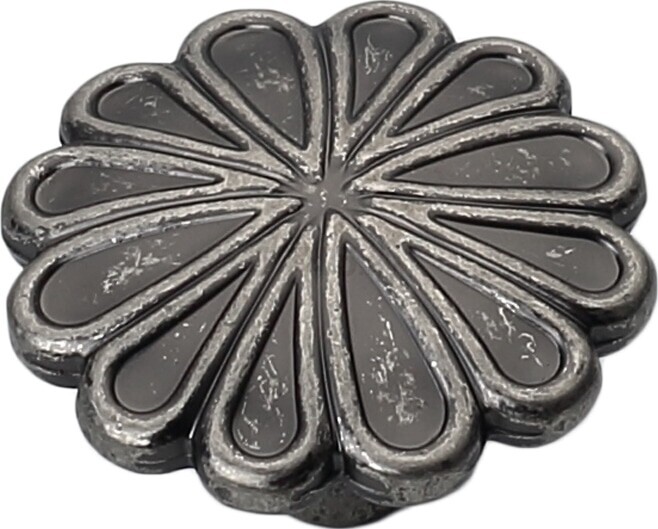 Ручка мебельная кнопка AKS Flora античное серебро (62211)